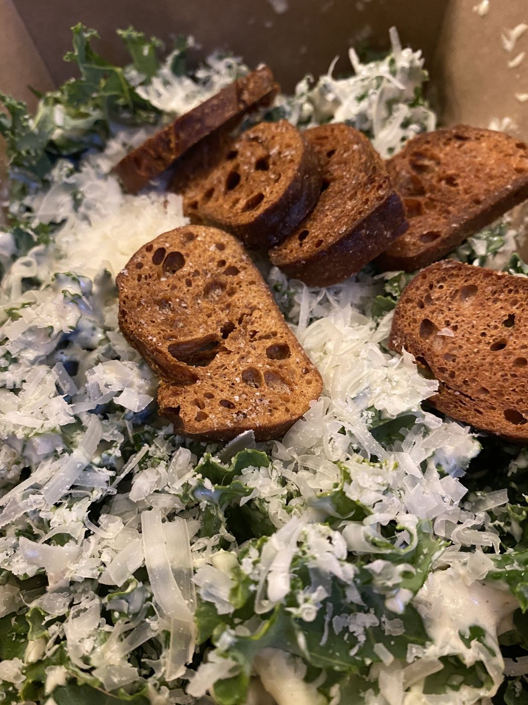 Crostini with grated grana