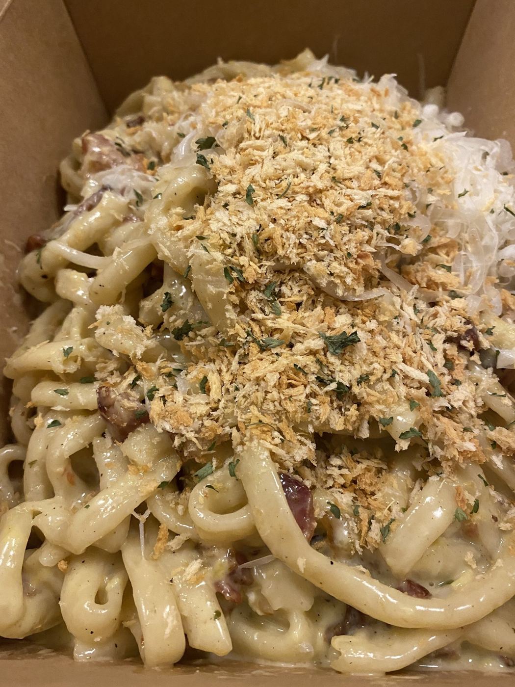 House made pasta topped with bread crumbs